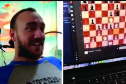 Noland Arbaugh, a 29-year-old quadriplegic who has a Neuralink brain-chip, demonstrates during a livestream how he is able to control his laptop cursor with his mind to play chess. Photo Source: Neuralink via X