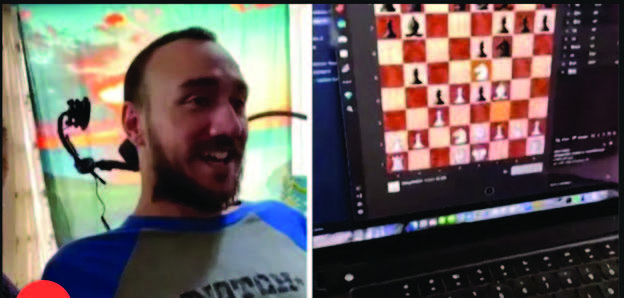 Noland Arbaugh, a 29-year-old quadriplegic who has a Neuralink brain-chip, demonstrates during a livestream how he is able to control his laptop cursor with his mind to play chess. Photo Source: Neuralink via X