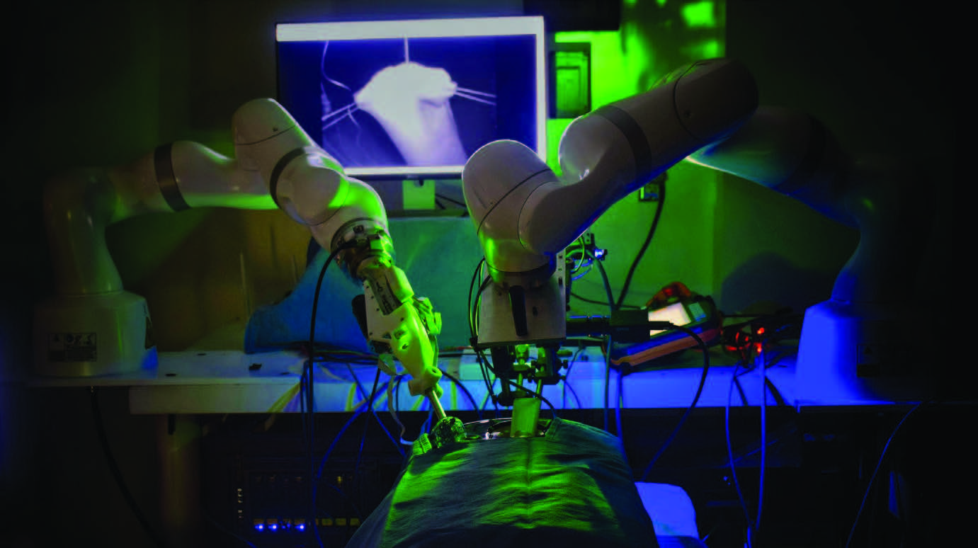 Overview of the Smart Tissue Autonomous Robot (STAR) for autonomous laparoscopic soft tissue anastomosis. Photo Source: Saeidi et al., Sci. Robot. 2022, 7